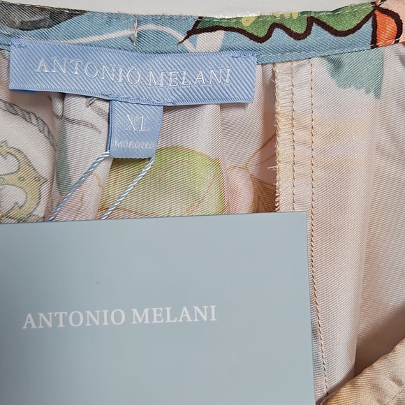 ANTONIO MELANI Raffaella Balloon Sleeve Satin Dress: Oceanprint: XL SEE DETAILS - Picture 7 of 16